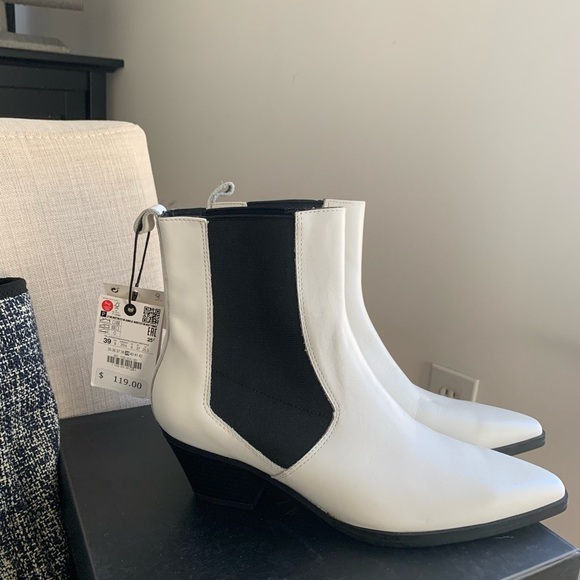 Zara white leather boots - Picture 2 of 9